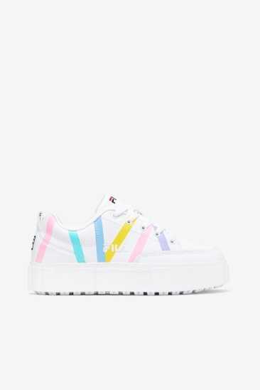 Fila Femme Sandblast Low Stripe 149 Blanche / Cotton Candy / Dream Bleu Fila France YUI-187064